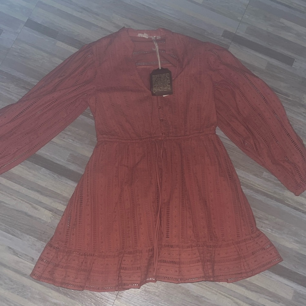 NWT Anthropologie Burnt Orange Dress